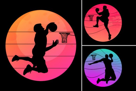 Master Your Brand: Basketball Sunset T-Shirt Design Graphic